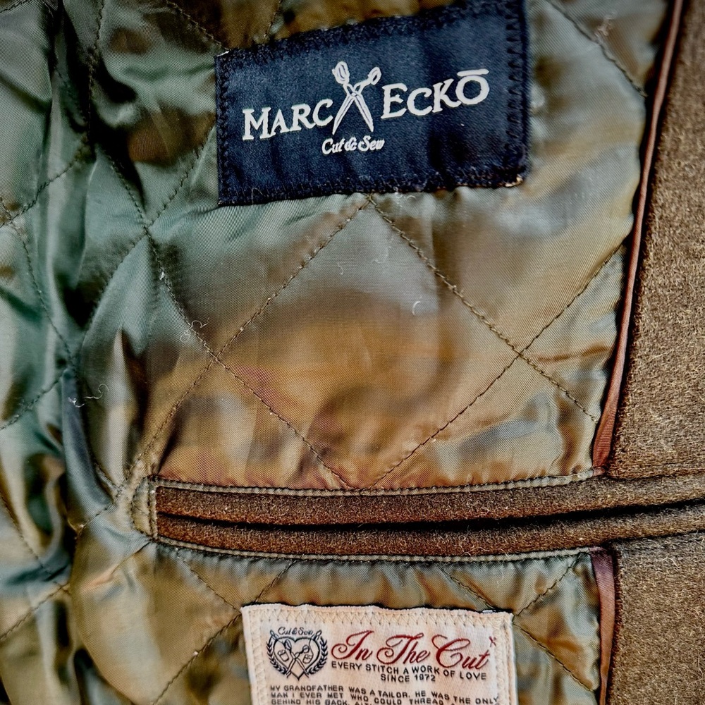 Vintage Marc Ecko Cut & Sew Military Jacket. Size Large. 70% wool, 30% viscose.